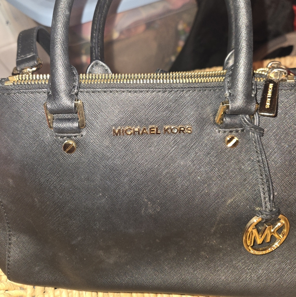 Michael Kors Black Saffiano Leather Satchel